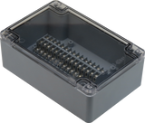 Enclosure with 30 Circuit Terminal Block Grey ABS Clear Cover