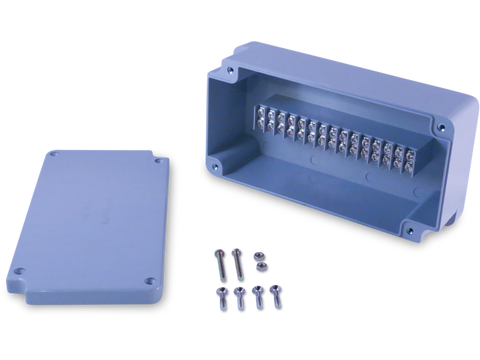 Enclosure with 15 Circuit Terminal Block Grey ABS Solid Cover