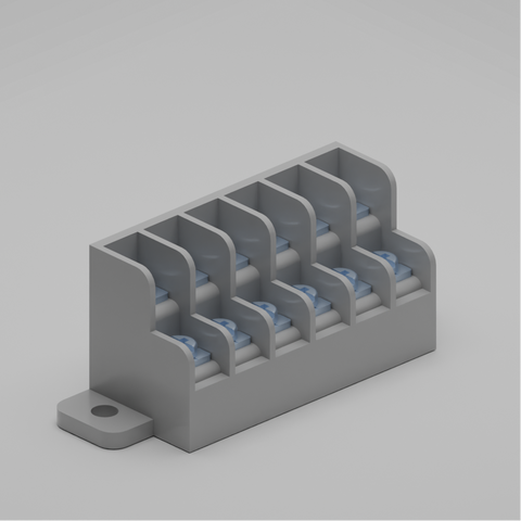 6-Position Dual Row Terminal Block, 15A, SG-DC-6PT
