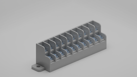 10-Position Dual Row Terminal Block, 15A, SG-DC-10PT