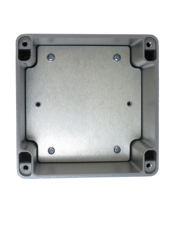 IP67 Aluminum Project Box with Base Plate | 120mm x 120mm x 80mm