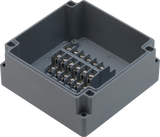 Enclosure with Terminal Block, Center Mounted, 12 Circuits, Cast Aluminum with Solid Cover