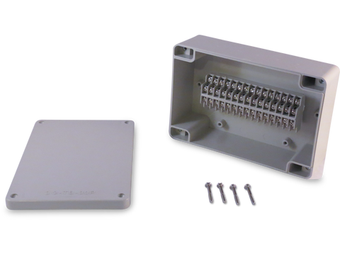 Enclosure with 30 Circuit Terminal Block Ivory ABS Solid Cover